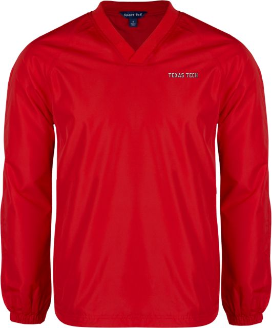Texas Tech V Neck Raglan Windshirt Texas Tech Wordmark Outlined EMB - ONLINE ONLY