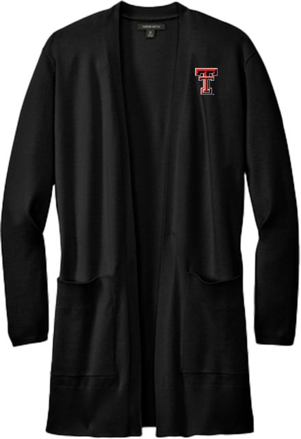 Texas Tech Mercer + Mettle Womens Open Front Cardigan Sweater Texas Tech T EMB - ONLINE ONLY