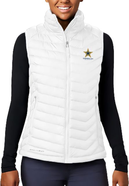 Dominican Columbia Powder Lite Womens Vest Dominican University with Star Stacked - ONLINE ONLY