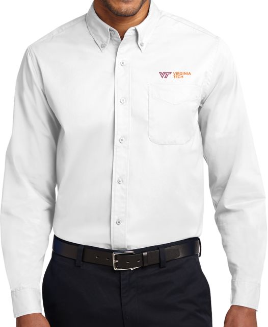 Virginia Tech Twill Button Down Long Sleeve Primary Institutional Flat - ONLINE ONLY