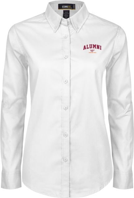 Virginia Tech Ladies Twill Button Down Long Sleeve Virginia Tech Alumni - ONLINE ONLY