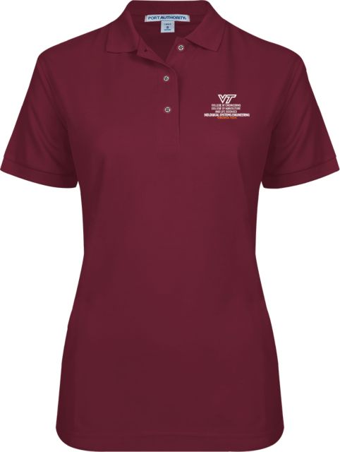 Virginia Tech Ladies Easycare Pique Polo Biological Systems Engineering Vertical R - ONLINE ONLY