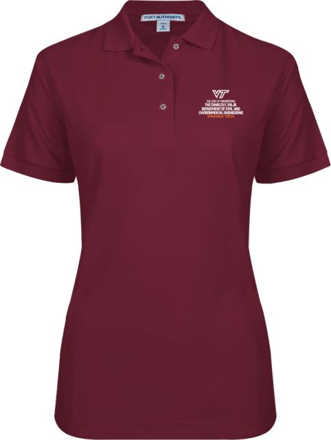 Virginia Tech Ladies Easycare Pique Polo Dept of Civil and Environmental Engineering Vertical R - ONLINE ONLY