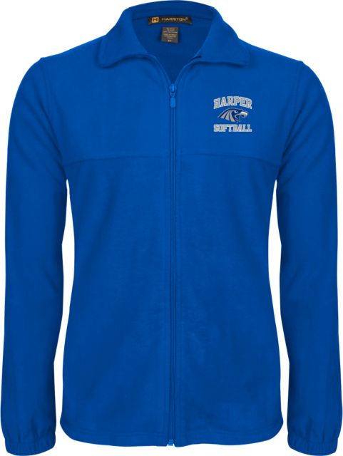 Harper College Fleece Full Zip Jacket Softball - ONLINE ONLY