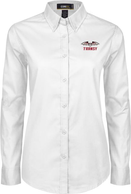 Transylvania Ladies Twill Button Down Long Sleeve Primary Athletics Mark - ONLINE ONLY