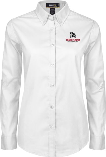 Transylvania Ladies Twill Button Down Long Sleeve Primary Institutional Mark - ONLINE ONLY