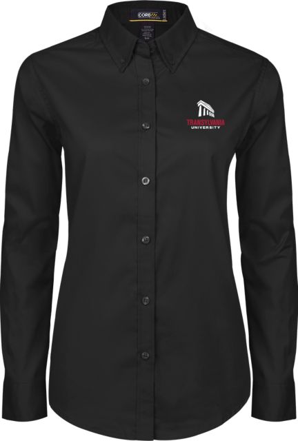 Transylvania Ladies Twill Button Down Long Sleeve Primary Institutional Mark - ONLINE ONLY