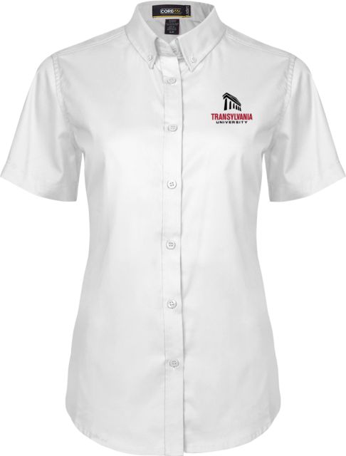 Transylvania Ladies Twill Button Up Short Sleeve Primary Institutional Mark - ONLINE ONLY