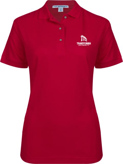 Transylvania Ladies Easycare Cardinal Pique Polo Primary Institutional Mark - ONLINE ONLY