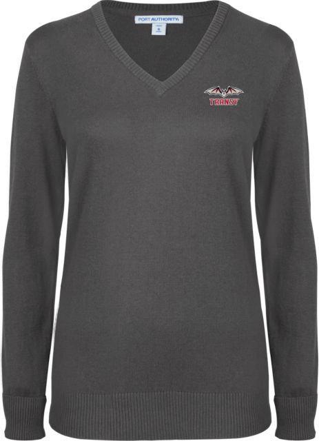 Transylvania Ladies V Neck Sweater Primary Athletics Mark - ONLINE ONLY