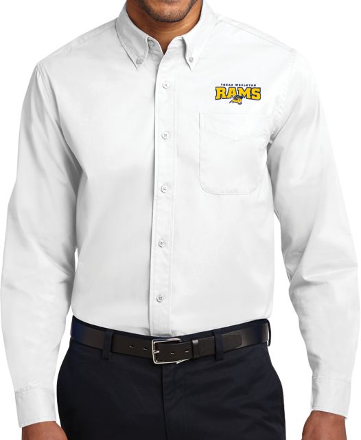Texas Wesleyan Twill Button Down Long Sleeve Primary Mark - ONLINE ONLY