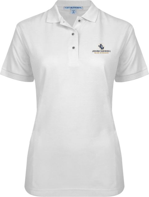 John Carroll Ladies Easycare Pique Polo JCU Stacked - ONLINE ONLY