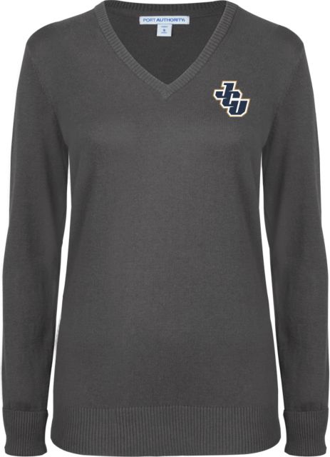 John Carroll Ladies Heather V Neck Sweater JCU - ONLINE ONLY