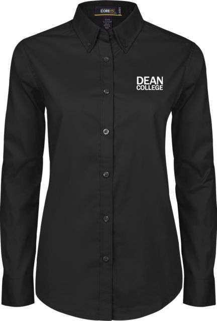 Dean College Womens Twill Button Down Long Sleeve  Primary Mark - ONLINE ONLY