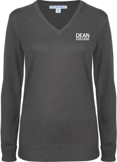 Dean College Womens Heather VNeck Sweater Primary Mark - ONLINE ONLY