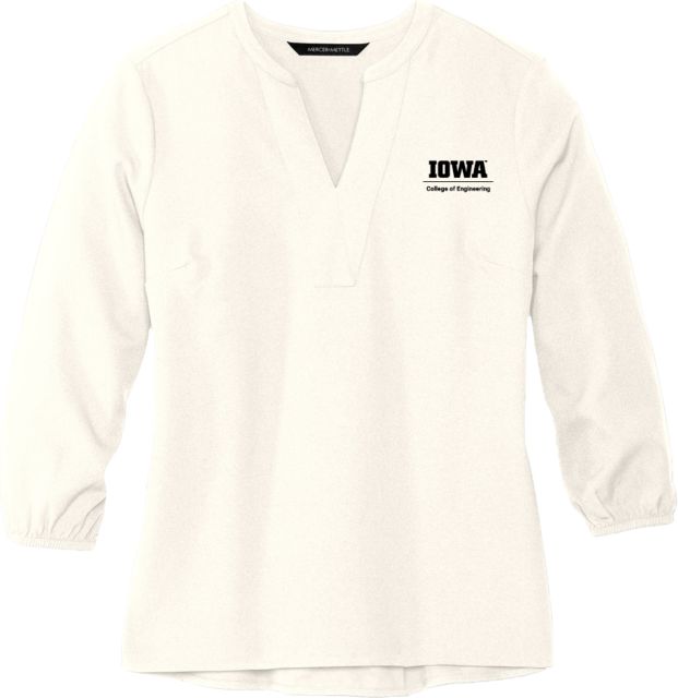 Iowa Mercer + Mettle Womens 3/4 Sleeve Crepe Blouse College of Engineering Vertical - ONLINE ONLY