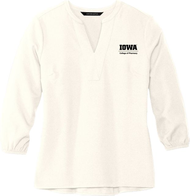 Iowa Mercer + Mettle Womens 3/4 Sleeve Crepe Blouse College of Pharmacy Vertical - ONLINE ONLY