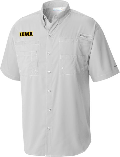 Iowa Columbia Tamiami Performance Short Sleeve Shirt Iowa Wordmark - ONLINE ONLY
