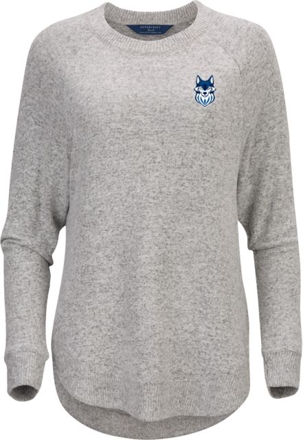 Metropolitan River  Boxercraft Womens Oxford Heather Cuddle Oversized Crew Metropolitan Community College Mascot - ONLINE ONLY