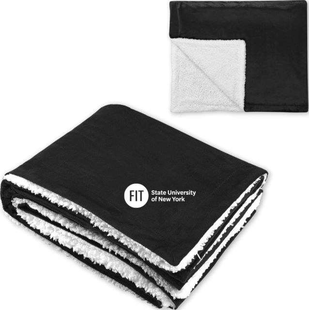 Fashion Institute Super Soft Luxurious Sherpa Throw Blanket FIT State University of New York - Wordmark - ONLINE ONLY