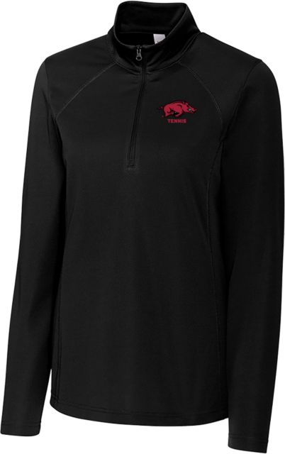 Arkansas C&B Womens Clique Ice Pique Half Zip Arkansas Primary Mark - Tennis