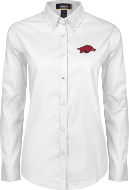 Arkansas Womens Twill Button Down Long Sleeve  University of Arkansas - Primary Athletics Mark