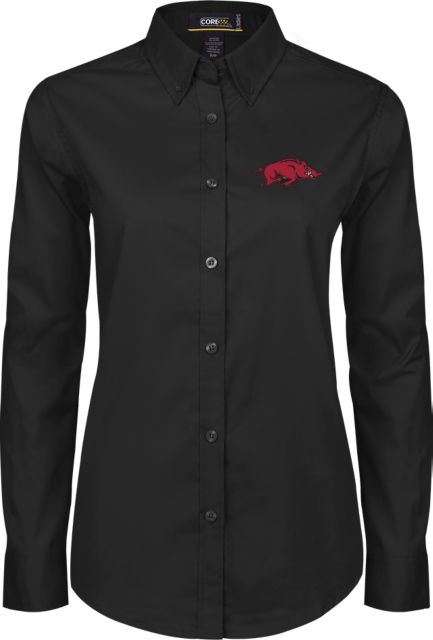Arkansas Womens Twill Button Down Long Sleeve  University of Arkansas - Primary Athletics Mark