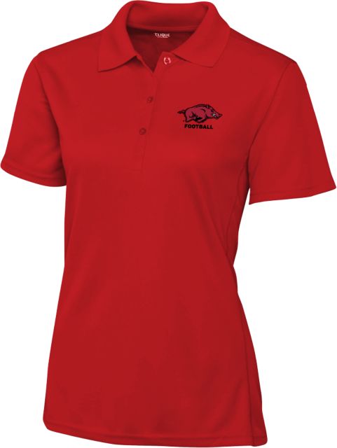 Arkansas C&B Womens Cardinal Clique Ice Pique Polo Arkansas Primary Mark - Football