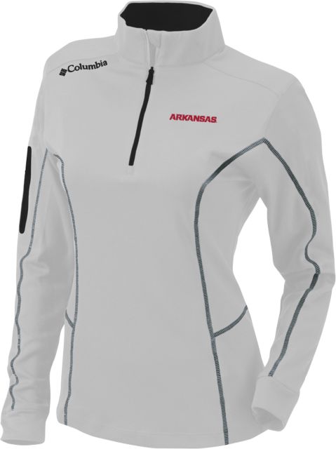 Arkansas Columbia Womens Omni Wick Shotgun 1/4 Zip University of Arkansas - Primary Athletics Mark