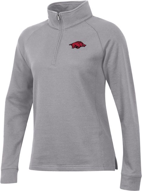 Arkansas Gear Womens Oxford Heather 1/4 Zip University of Arkansas - Primary Athletics Mark
