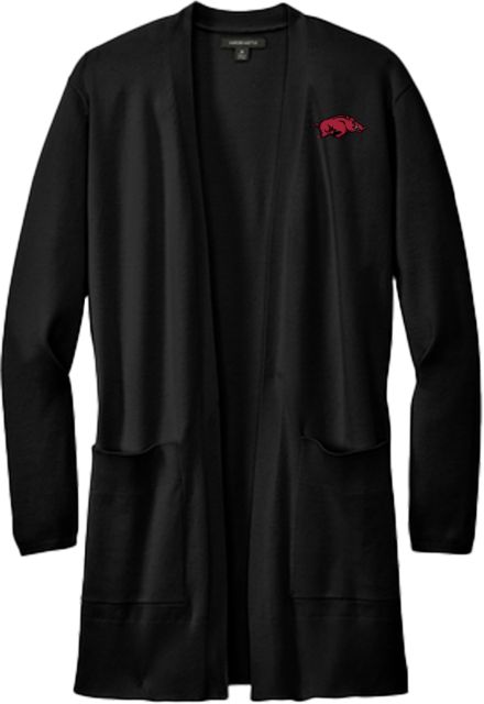 Arkansas Mercer + Mettle Womens Open Front Cardigan Sweater University of Arkansas - Primary Athletics Mark