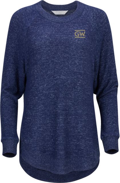 George Washington Boxercraft Womens Heather Cuddle Oversized Crew Institutional GW - ONLINE ONLY