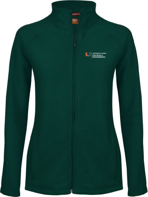Miami Womens Fleece Full Zip Jacket U Miami College of Engineering - Horizontal - ONLINE ONLY