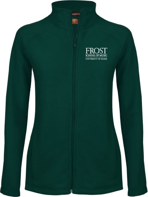 Miami Womens Fleece Full Zip Jacket U Miami Frost School of Music - Vertical - ONLINE ONLY