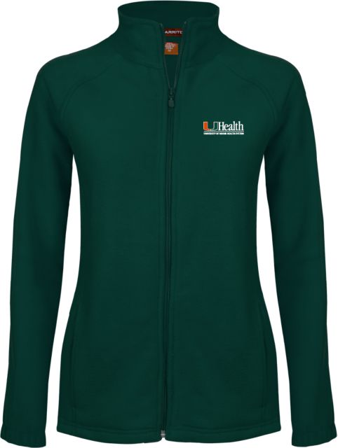 Miami Womens Fleece Full Zip Jacket University of Miami Health System - ONLINE ONLY