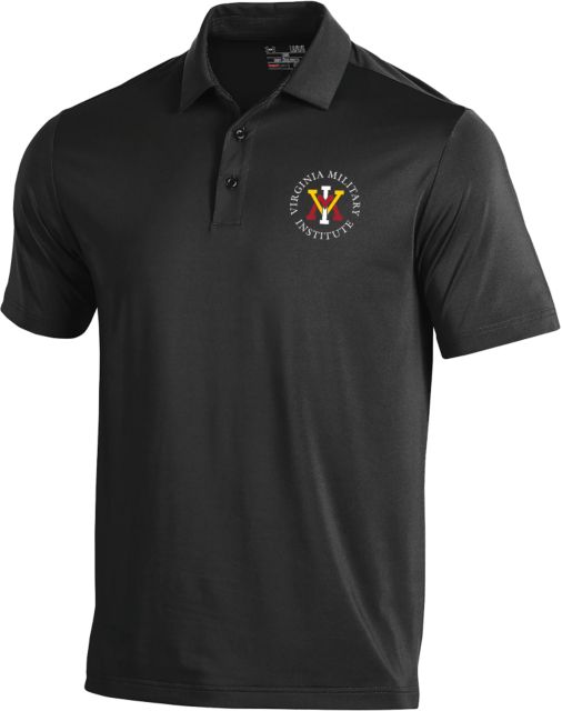 Virginia Military Institute Vmi Dry Mesh Polo Vmi Interlocking | Black | XLarge