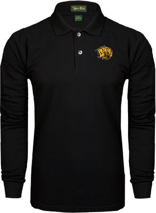 Arkansas Pine Bluff Long Sleeve Polo Golden Lion Head - ONLINE ONLY