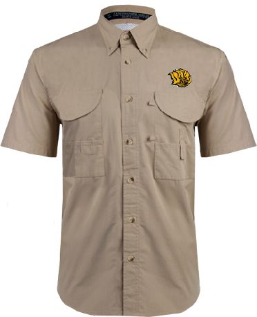 Arkansas Pine Bluff Fishing Shirt Performance Short Sleeve Golden Lion Head - ONLINE ONLY