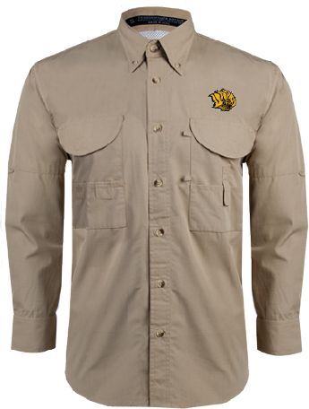 Arkansas Pine Bluff Fishing Shirt Performance Long Sleeve Golden Lion Head - ONLINE ONLY