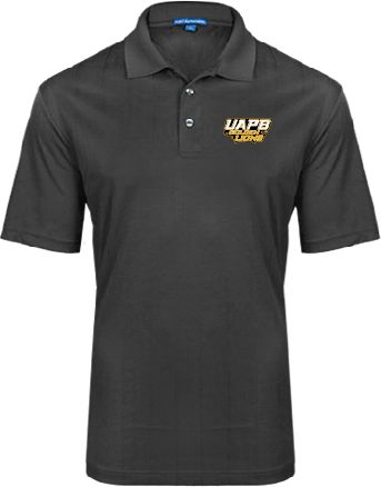 Arkansas Pine Bluff Performance Fine Jacquard Polo UAPB Golden Lions Stacked - ONLINE ONLY