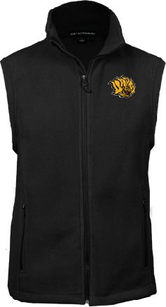 Arkansas Pine Bluff Fleece Full Zip Vest Golden Lion Head - ONLINE ONLY