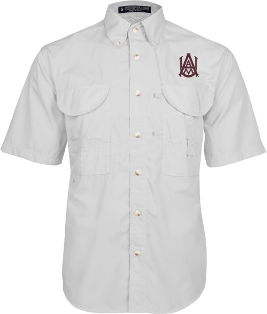 Alabama AandM Fishing Shirt Performance Short Sleeve White Primary Mark - ONLINE ONLY