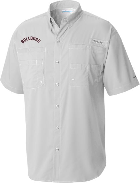 Alabama AandM Columbia Tamiami Performance Cool Short Sleeve Shirt Bulldogs Arched - ONLINE ONLY