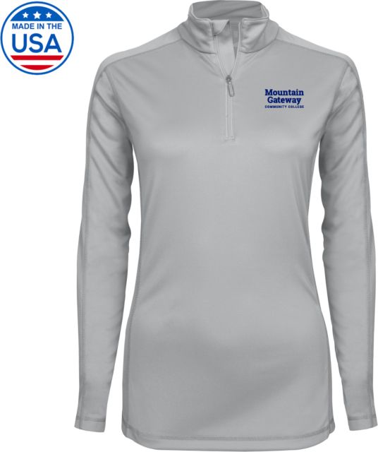 Mountain Gateway Syntrel Womens Platinum Interlock 1/4 Zip Mountain Gateway CC Wordmark Stacked - ONLINE ONLY