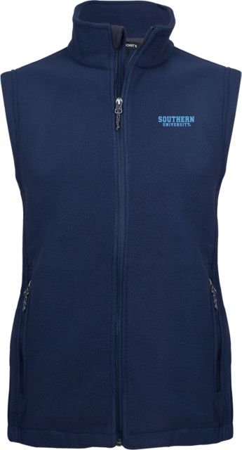 Southern University Fleece Full Zip Vest Arched SUBR - ONLINE ONLY