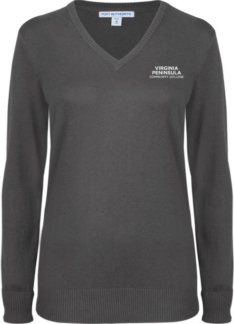 Virginia Peninsula Womens Heather VNeck Sweater  Virginia Peninsula Community College Stacked - ONLINE ONLY