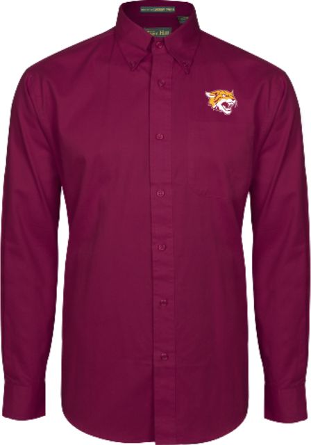 Bethune Cookman Twill Button Down Long Sleeve Wildcat Head - ONLINE ONLY