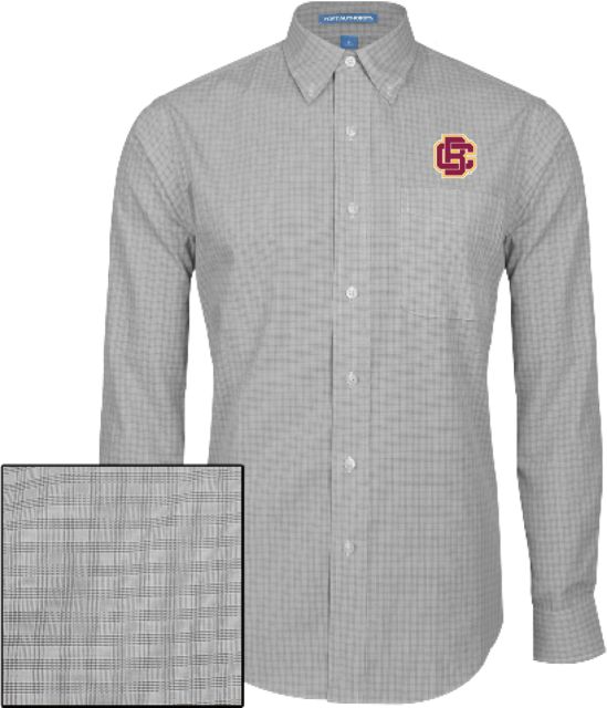 Bethune Cookman Mens Plaid Pattern Long Sleeve Shirt Primary Mark - ONLINE ONLY