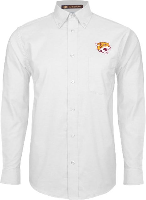 Bethune Cookman Mens Oxford Long Sleeve Shirt Wildcat Head - ONLINE ONLY