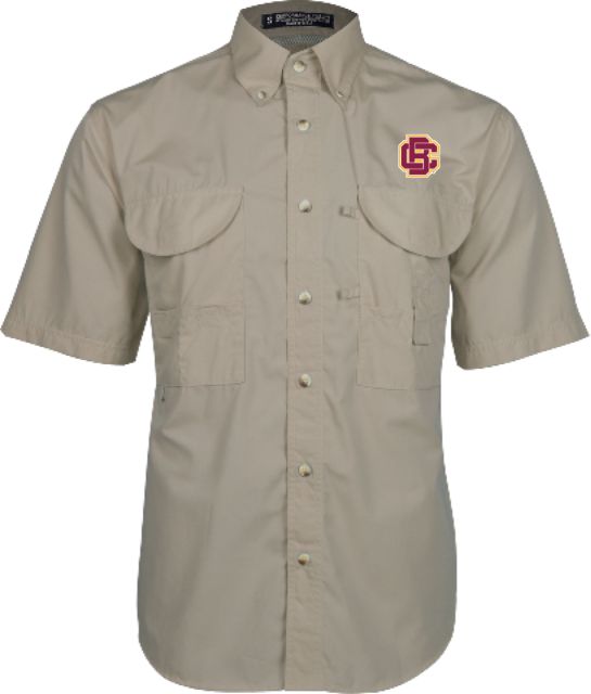 Bethune Cookman Short Sleeve Performance Fishing Shirt Primary Mark - ONLINE ONLY
